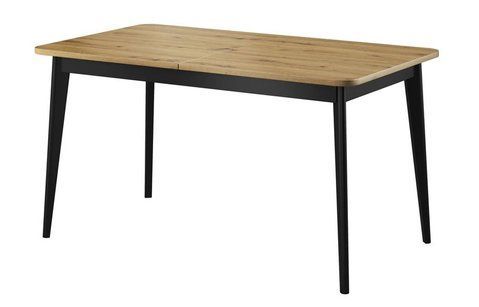 Стіл розсувний NST140/PST140 NORDI 140x80x76 см, чорний, світле дерево Piaski_72796*001 фото
