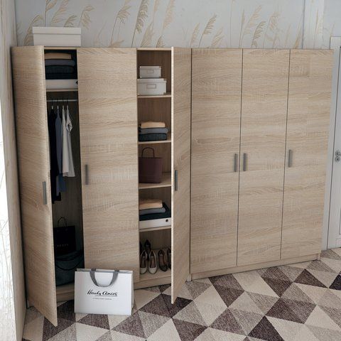 Шафа для одягу Doros Промо Дуб Cонома 3+3 ДСП 270х48х204 (42005005) 42005005-1820855551 фото