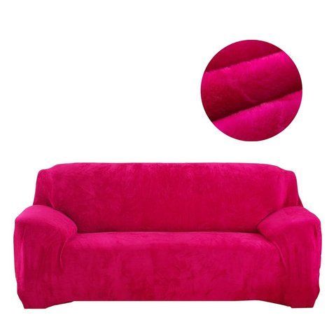 Защитный чехол на трехместный диван Diana Textile Plush Velvet al2045-3-seater-190-230-rose-red фото