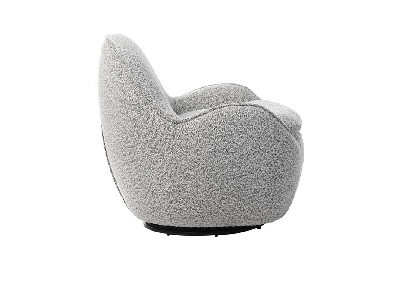 Поворотне крісло Vetro Mebel Каллісто, 75x76x71 см Vetro-Callisto-gray- ripples-swivel-chair фото