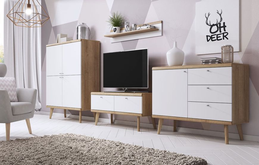 Витрина без подсветки PWT90 PRIMO PIASKI 90x40x134 см, белый, светлое дерево Piaski_72803*001 фото