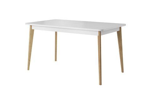 Стіл розсувний NST140/PST140 NORDI 140x80x76 см, білий, світле дерево Piaski_72796*003 фото
