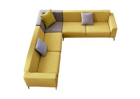 Кутовий диван Citrus mod Азур (рогожка) Snite, 250x250x70 см, Жовтий, 1 категорія фото