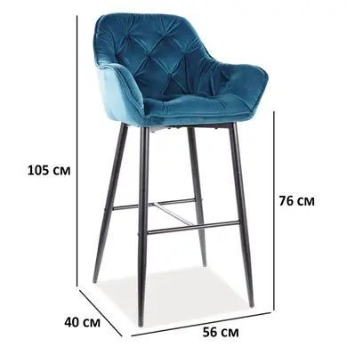 Стул Cherry H-1 Velvet Бирюзовый SIGNAL 56x40x105 см фото