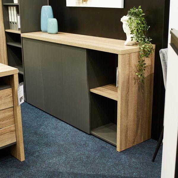 Connect D комод Intarsio 170x42x90 см, Антраціт Дуб Сонома трюфель INTARSIO-CONNECT_D фото