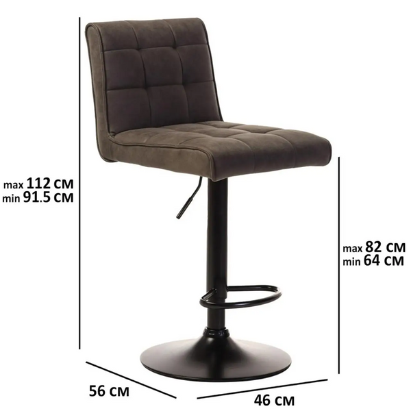 Барный стул B-106 Vetro Mebel Vetro-B-106-ashen-antique/ black фото