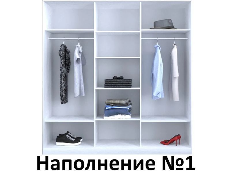 Шкаф-купе трехдверный Зеркало/Зеркало с рисунком пескоструй Стандарт, LuxeStudio, С ящиками, 230x45x200 см фото