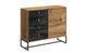 Комод DK103 DARK PIASKI 103x39x89 см, черный, светлое дерево фото 1